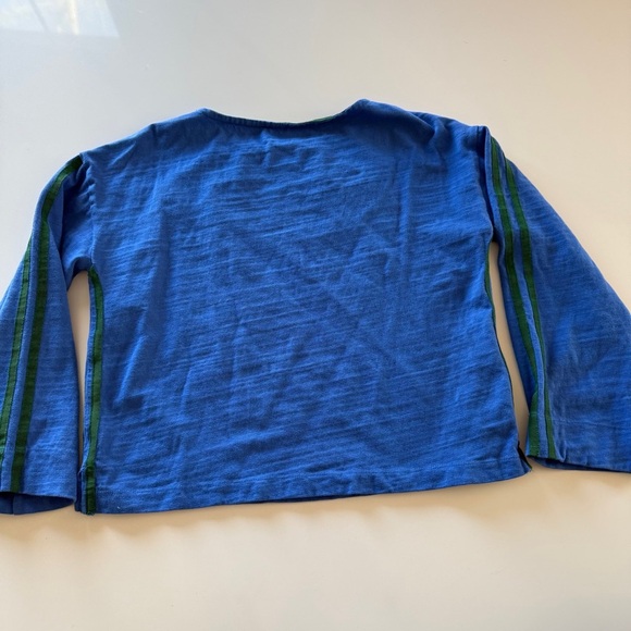 Loft-Blue-Cobalt-Green-Stripe-Sporty-Collegiate-100% Cotton-Boatneck-Women’s-S - Picture 3 of 9